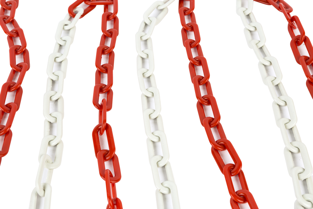 Plastik Trafik Zinciri Kırmızı Beyaz - Sarı Siyah